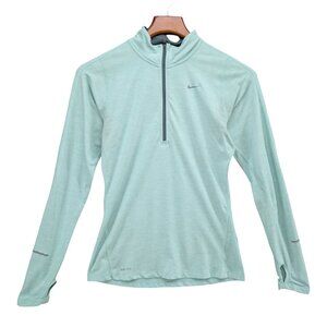 Nike Element 1/2 Zip Running Top Womens Heather Mint Green LS Dri Fit Size XS